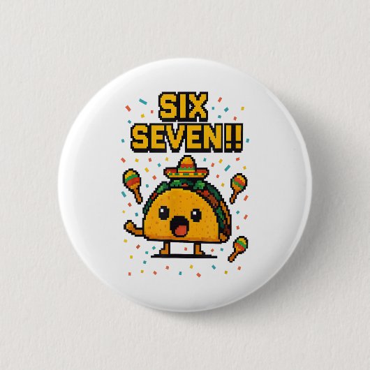 Lustiger Gamer-Taco Six Seven Cinco De Mayo 67 Mex Button (Vorderseite)