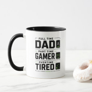 Lustiger Gamer-Vater-Becher Vollzeit-Vater Teilz Tasse