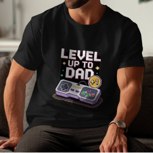Lustiger Gamer-Vater Retro-Neon Vatertag T-Shirt