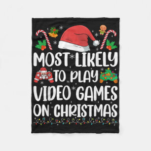 Lustiger Gamer Weihnachten Wahrscheinlich Videospi Fleecedecke