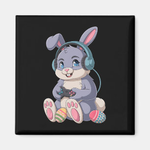 Lustiger Gaming-Hase Ostern Gamer Kaninchen Videos Magnet