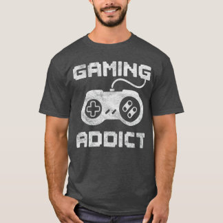 Lustiger Gaming-Süchtiger Controller Videospieler T-Shirt