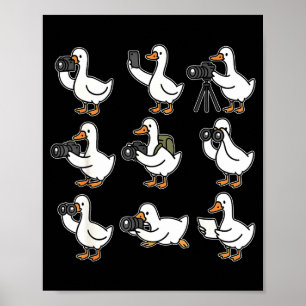 Lustiger Gänse-Fotograf Fotografie Kamera Foto Poster