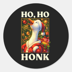 Lustiger Gänse Ho Ho Honk Weihnachtsoutfit für Män Runder Aufkleber