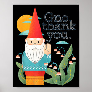 Lustiger Garten-Gnom Pun Gno Danke Vintage Humor Poster