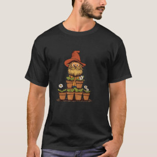 Lustiger Gartenzwerg mit Blumenkübel Kostüm T-Shirt