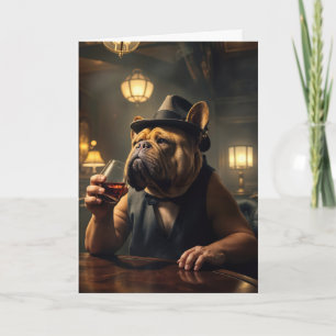 Lustiger Geburtstag Bulldogge mit Whiskey Karte