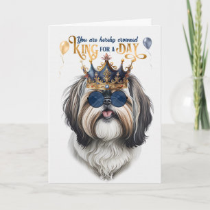 Lustiger Geburtstag des Shih-Tzu-Hundekönigs für e Karte