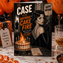 Lustiger Geburtstag im Film Noir-Stil mit brennend