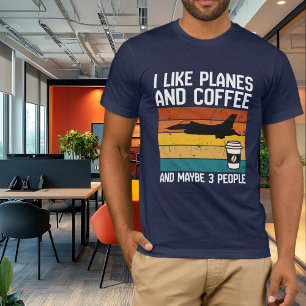 Lustiger Geburtstag Papa Ich mag Flugzeuge Kaffee T-Shirt