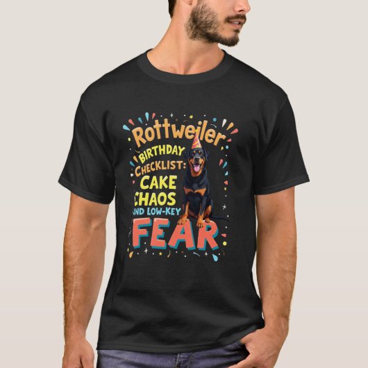 Lustiger Geburtstag Rottweiler Hund T-Shirt (Vorderseite)