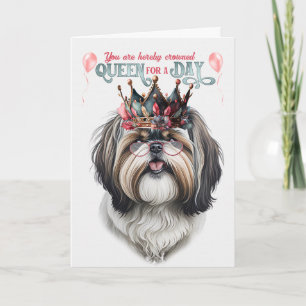 Lustiger Geburtstag Shih Tzu Hündin Königin für ei Karte