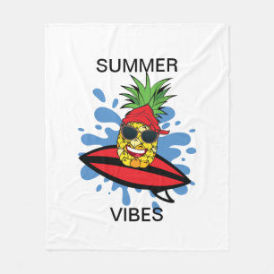 Lustiger Geburtstag Surfen Ananas Fleecedecke