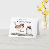 Lustiger Geburtstag Süßer Sperling Vogel Karte (Gelbe Blume)