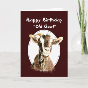 Lustiger Geburtstag Über den Hügel Alter Ziegenhum Karte