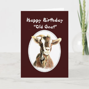 Lustiger Geburtstag Über den Hügel Alter Ziegenhum Karte