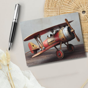 Lustiger Geburtstag Vintage Doppeldecker Flugzeug Postkarte