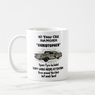 Lustiger Geburtstag zum 40. mit Vintage-Auto Retro Kaffeetasse