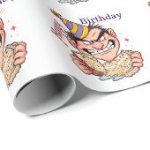 Lustiger Geburtstagsaufkleber Geschenkpapier (Rolleneckpunkt)