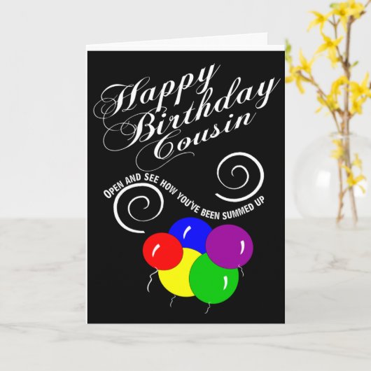 lustiger Geburtstagsgeschenk-Cousin Karte (Gelbe Blume)