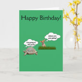 lustiger Geburtstagshund und Schildkröte Karte (Gelbe Blume)