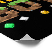 Lustiger Geburtstagsjunge Videospiel Pixel-Nummer  Poster (Ecke)