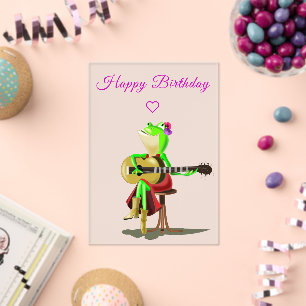 Lustiger Geburtstagskarte mit Frosch der Gitarre s Acryleinladungen
