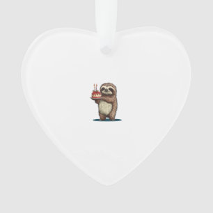 Lustiger Geburtstagskuchen mit Faultier-Kostüm für Ornament