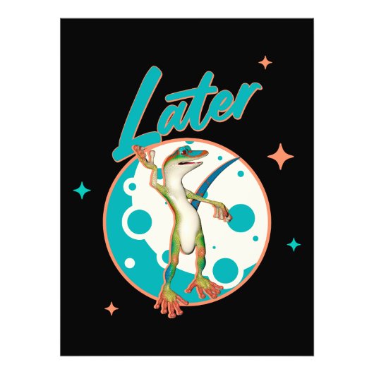 Lustiger Gecko Später Prokrastinations Humor Fotodruck (Vorne)