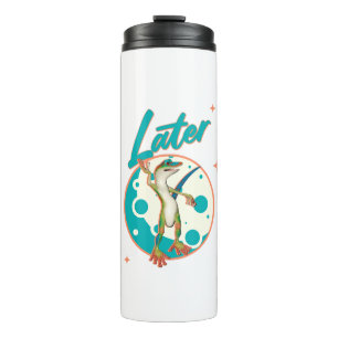 Lustiger Gecko Später Prokrastinationshumor Thermosbecher