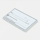 Lustiger gefälschter Blankoscheck Personalisieren  Post-it Klebezettel (angewinkelt)