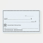 Lustiger gefälschter Blankoscheck Personalisieren  Post-it Klebezettel (Vorderseite)