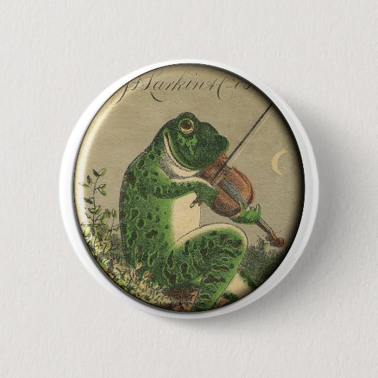 Lustiger Geigenfrosch-Button Button (Vorderseite)