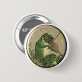 Lustiger Geigenfrosch-Button Button (Vorne & Hinten)