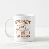 Lustiger Geist Anscheinend mag ich Halloween Kaffeetasse (Links)