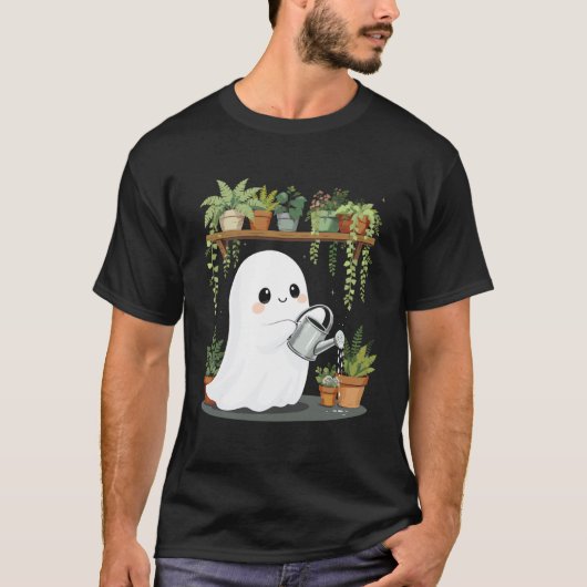 Lustiger Geist bewässert Pflanzen Gruselige Saison T-Shirt (Vorderseite)