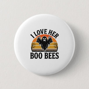 Lustiger Geist Biene Wortspiel Vintage Halloween T Button
