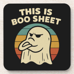 Lustiger Geist "Das ist Boo-Blatt" Retro-Halloween Getränkeuntersetzer