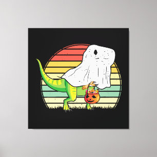 Lustiger Geist Dinosaurier Halloween Leinwanddruck