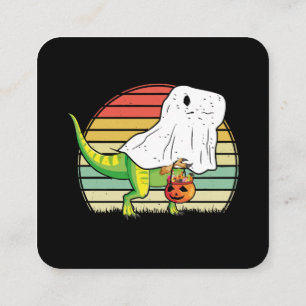 Lustiger Geist Dinosaurier Halloween Quadratische Visitenkarte