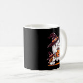 Lustiger Geist führt Hund im unheimlichen Hallowee Kaffeetasse (VorderseiteRechts)