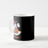 Lustiger Geist führt Hund im unheimlichen Hallowee Kaffeetasse (Vorderseite Links)