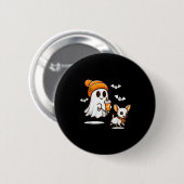 Lustiger Geist gehender Chihuahua-Hund Halloween F Button (Vorne & Hinten)