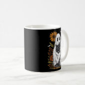 Lustiger Geist hält schwarze Halloween-Katze Geist Kaffeetasse (VorderseiteRechts)