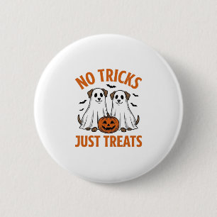Lustiger Geist-Hund Halloween Keine Tricks, nur Le Button