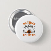 Lustiger Geist-Hund Halloween Keine Tricks, nur Le Button (Vorne & Hinten)