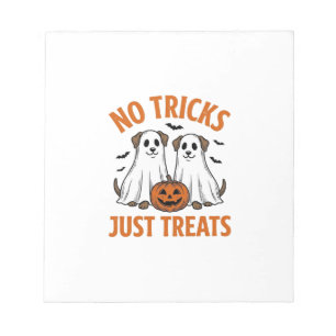 Lustiger Geist-Hund Halloween Keine Tricks, nur Le Notizblock