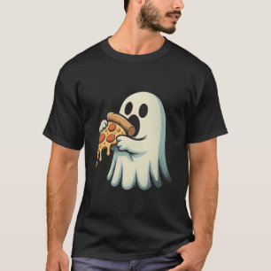 Lustiger Geist isst Pizza-Scheibe Gruseliger Foodi T-Shirt