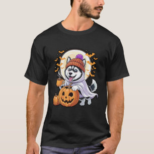 Lustiger Geist Siberian Husky Kürbis Getränke Bean T-Shirt