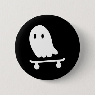 Lustiger Geist Skateboard Skater Fauler Halloween- Button